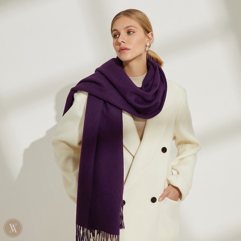 Purple VIVAIA Wool Shawl Women's Scarves | LUU-3820