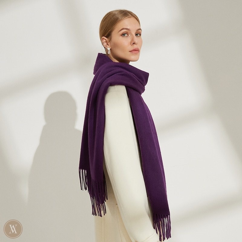 Purple VIVAIA Wool Shawl Women's Scarves | LUU-3820