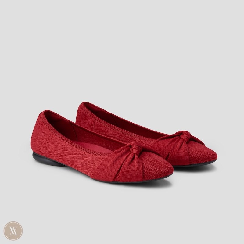 Red VIVAIA Bibi Women\'s Round-Toe Knotted Flats | DCY-9247