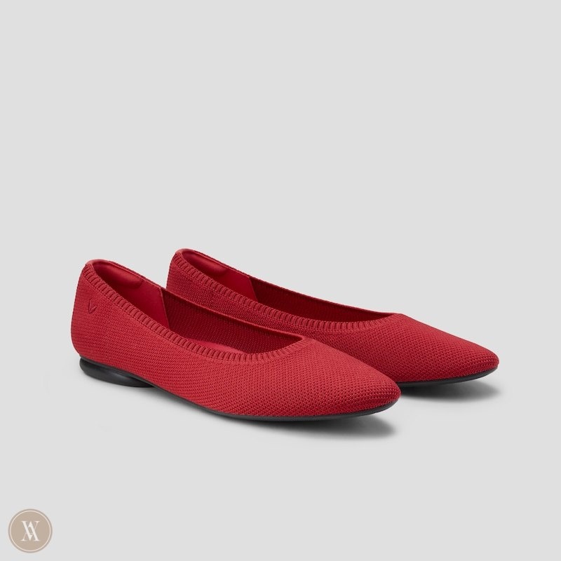 Red VIVAIA Tamia 2.0 Women\'s Almond-Toe Ballet Flats | RVM-2844