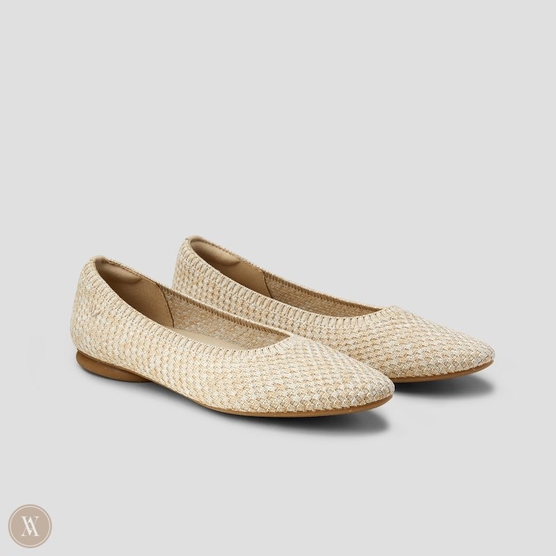 Sand Woven VIVAIA Tamia 2.0 Women\'s Almond-Toe Ballet Flats | EJX-3125