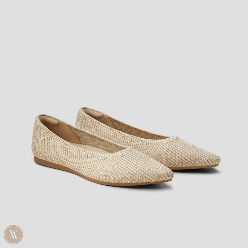 Stripes VIVAIA Aria 5° Hemp Women\'s Pointed-Toe Ballet Flats | WVY-3108