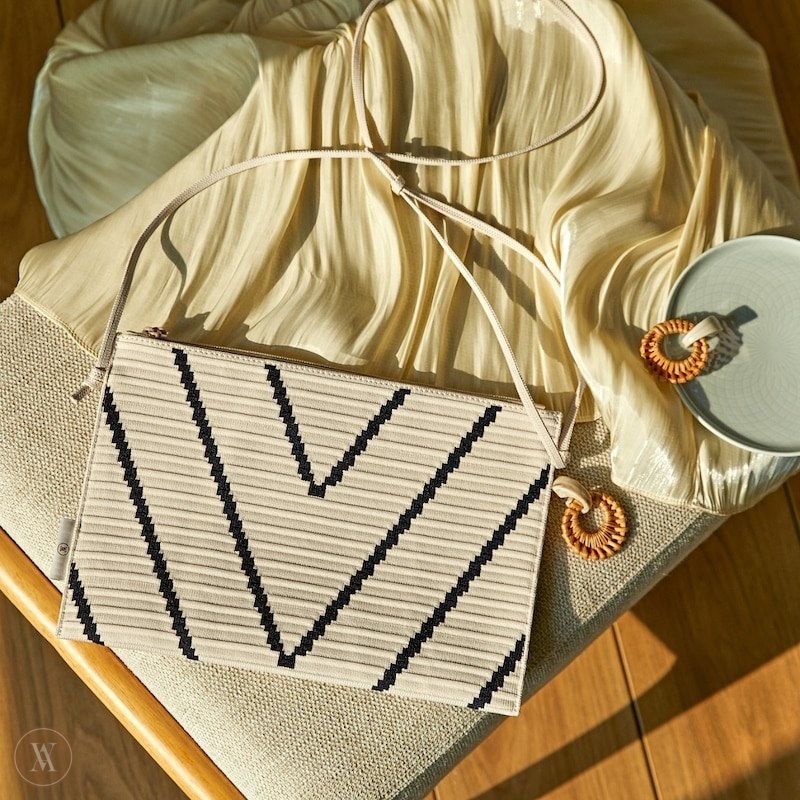 White VIVAIA Lucy - Ivory Chevron Women's Bags | MWR-0096