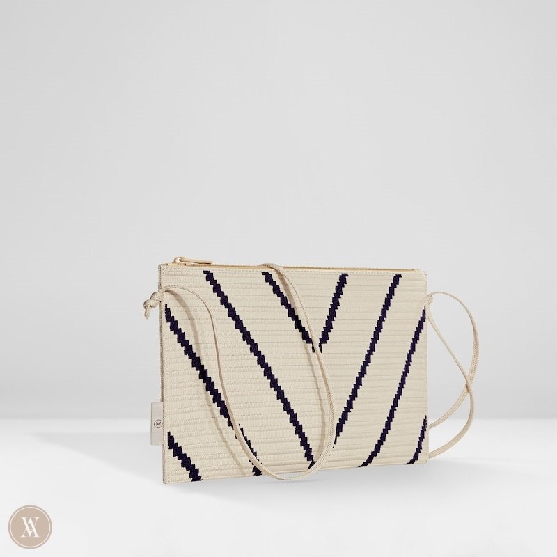 White VIVAIA Lucy - Ivory Chevron Women\'s Bags | MWR-0096