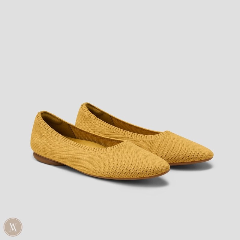 Yellow VIVAIA Tamia 2.0 Women\'s Almond-Toe Ballet Flats | KJZ-0328