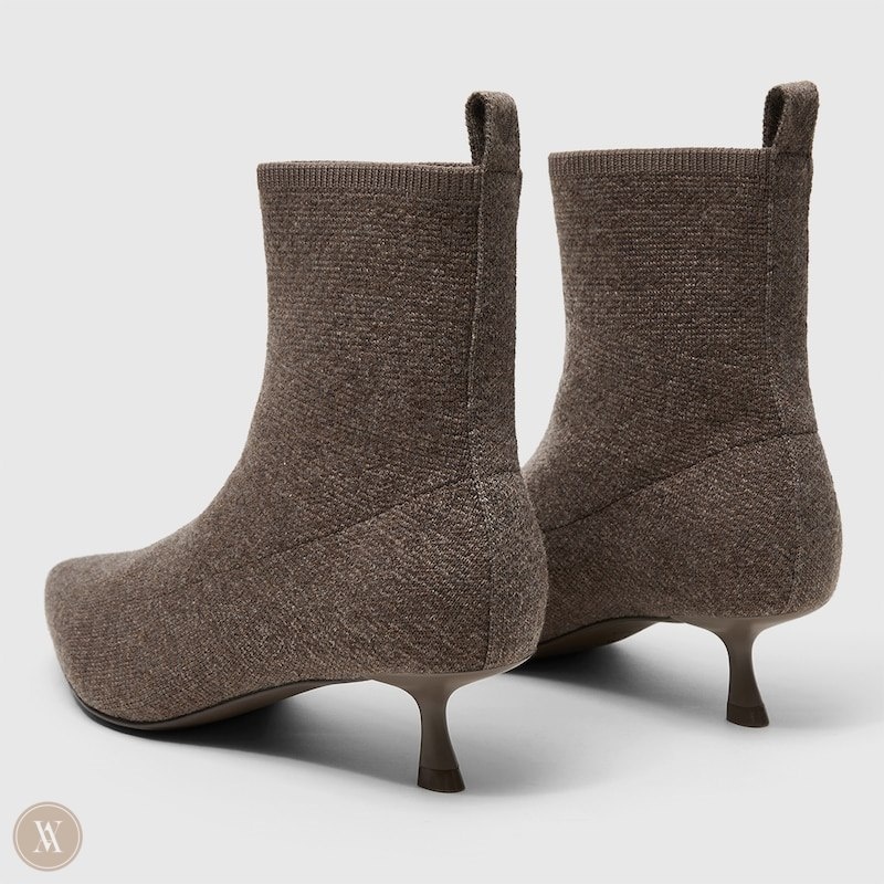 coffee Grey VIVAIA Naomi Women's Pointed-Toe Heeled Boots | WNR-3256